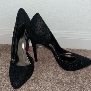 Charlotte Russe Size 7 Formal Girls Night Out Black Rhinestone Stiletto Heels